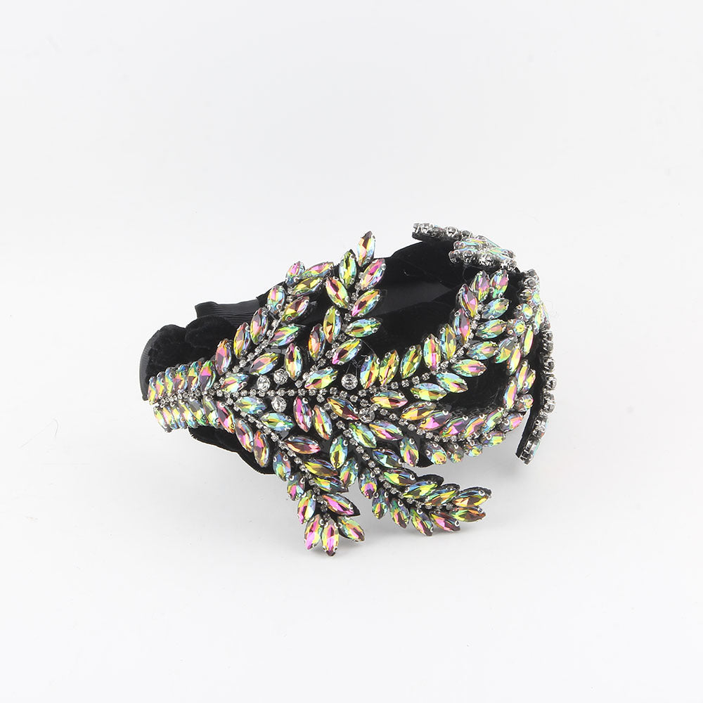 Wholesale Velvet diamond baroque ball braid headband