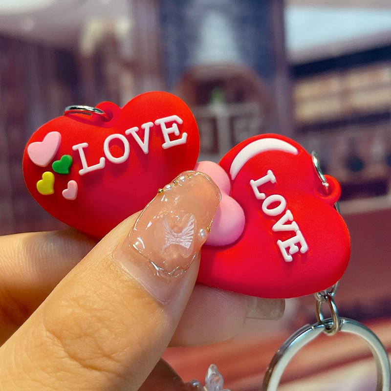 Wholesale PVC LOVE Heart Keychain