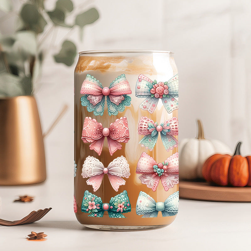 Wholesale Christmas bow 16oz Cup UV DTF Wraps