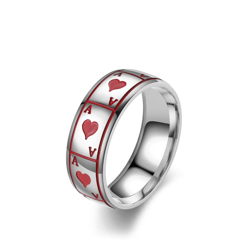 Wholesale Ace of Spades Titanium Steel Ring Ring