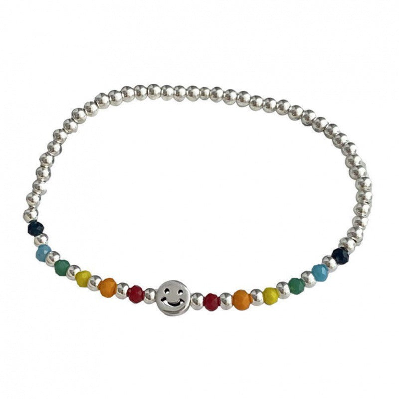Wholesale Smiley Rainbow Bear Heart Beaded Bracelet