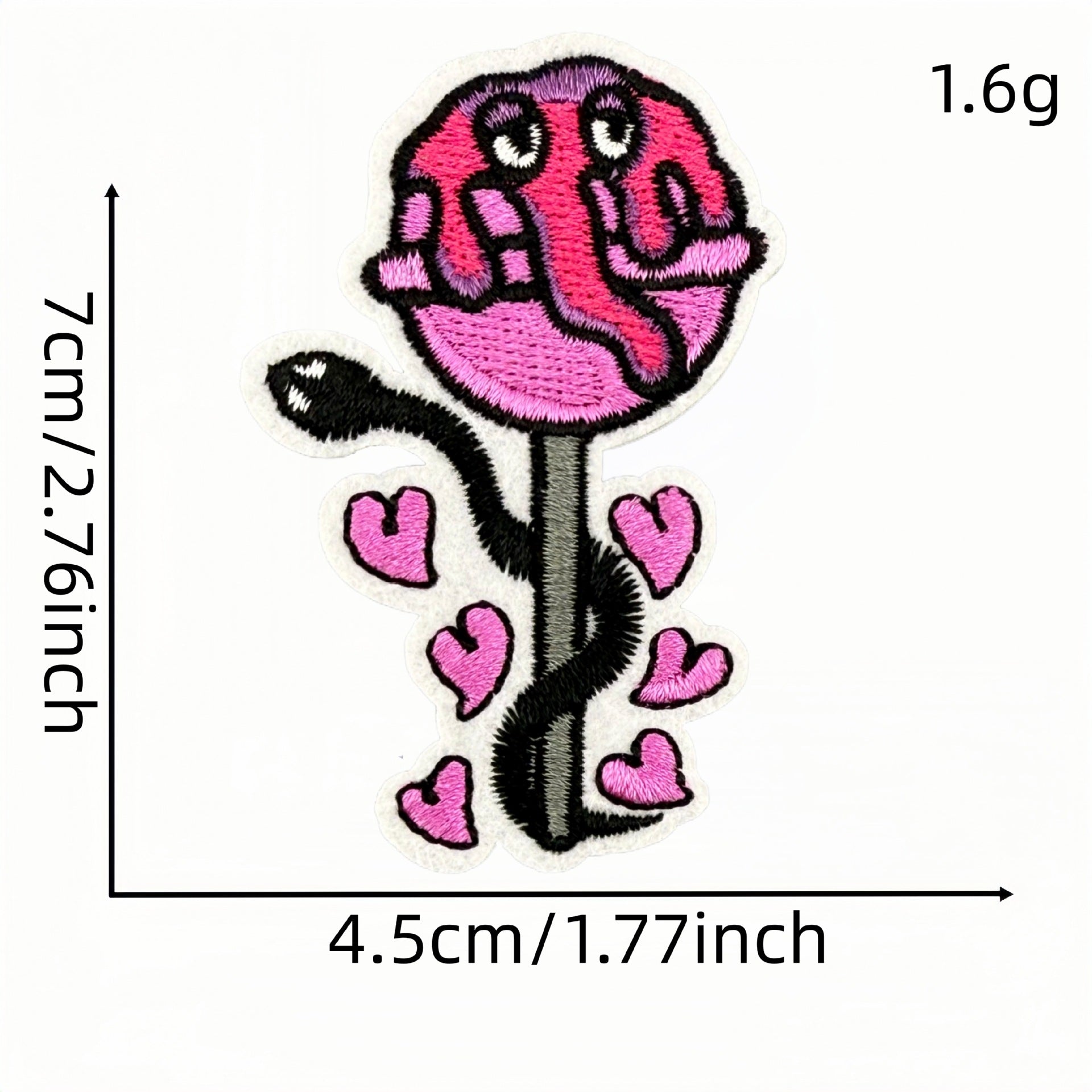 Wholesale Gothic Embroidered Iron On Patch Dark Pink Decorative Badge For Clothing DIY Accessory Trendy Gift