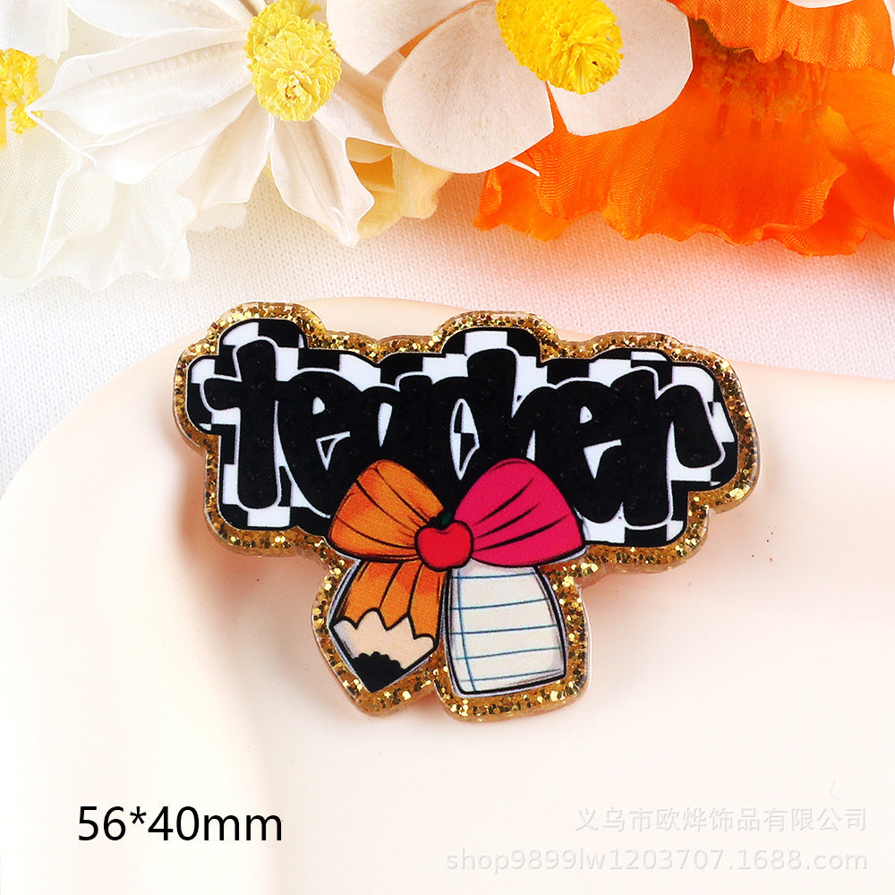 Wholesale 10pcs Cartoon letter pencil cute accessories acrylic