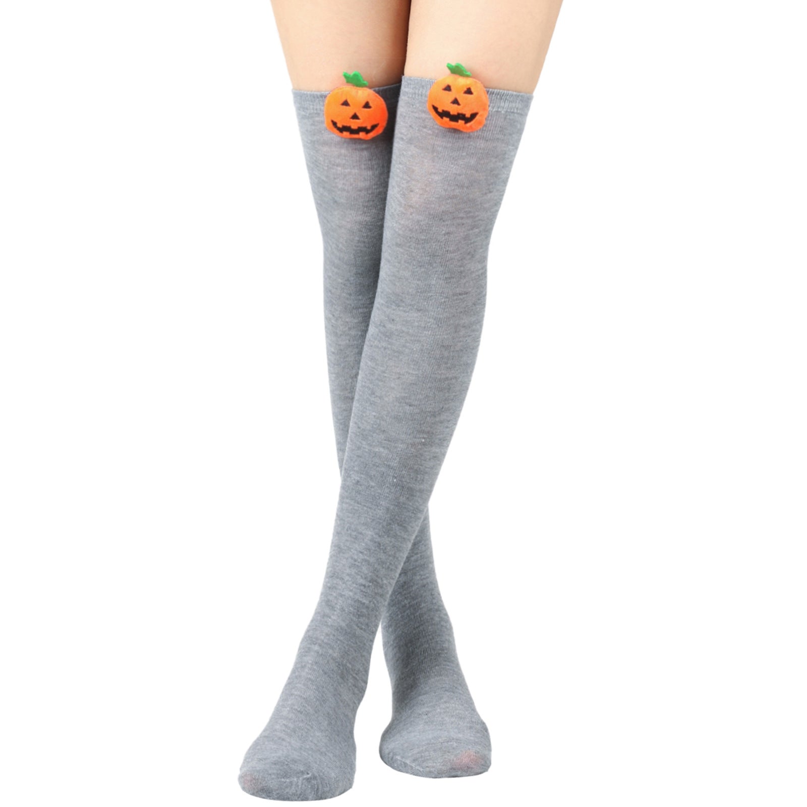 Wholesale Halloween Cartoon Devil Knee-high Striped Socks