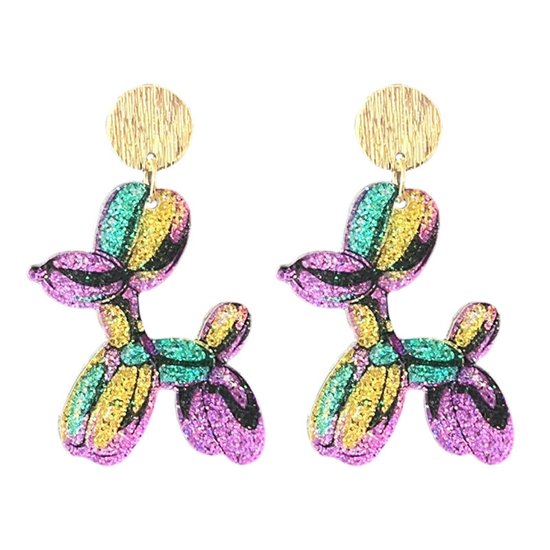 Wholesale Carnival Shining Parade Boots Map Bow Earrings