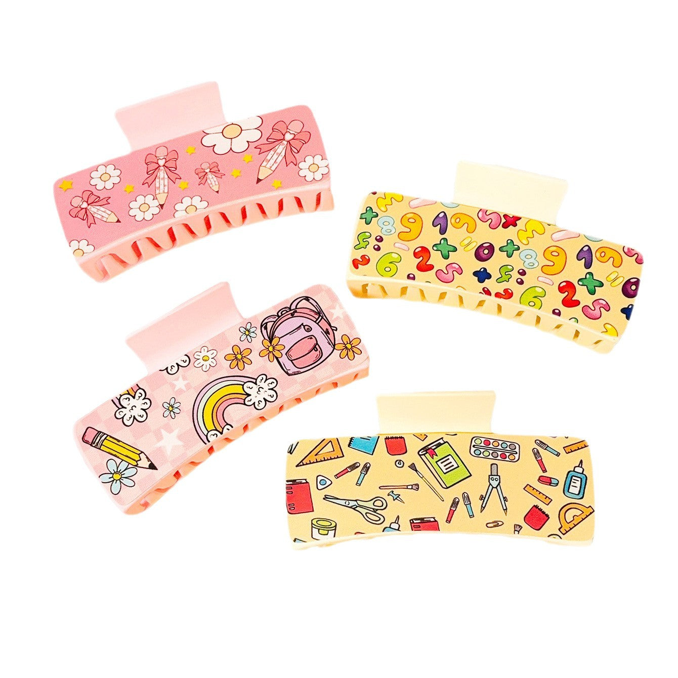 Wholesale Back to School Pencil and Book Print Leather Clip