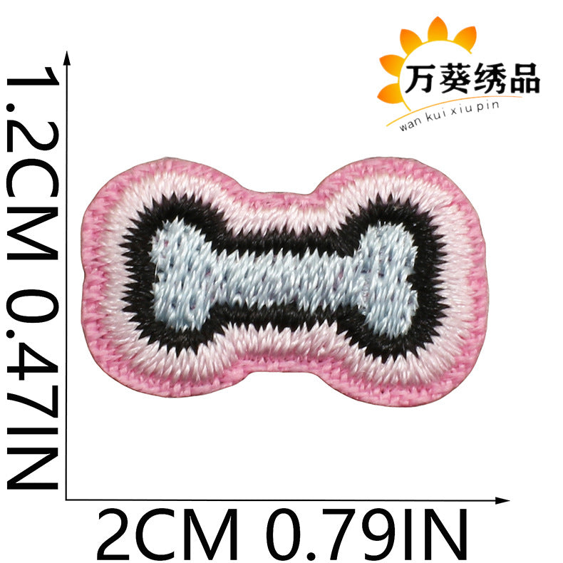 Wholesale Cute Heart Fruit Embroidered Patches Small Polyester Thread Sew On Clothing Appliques DIY Bag Charm Gift Accessory