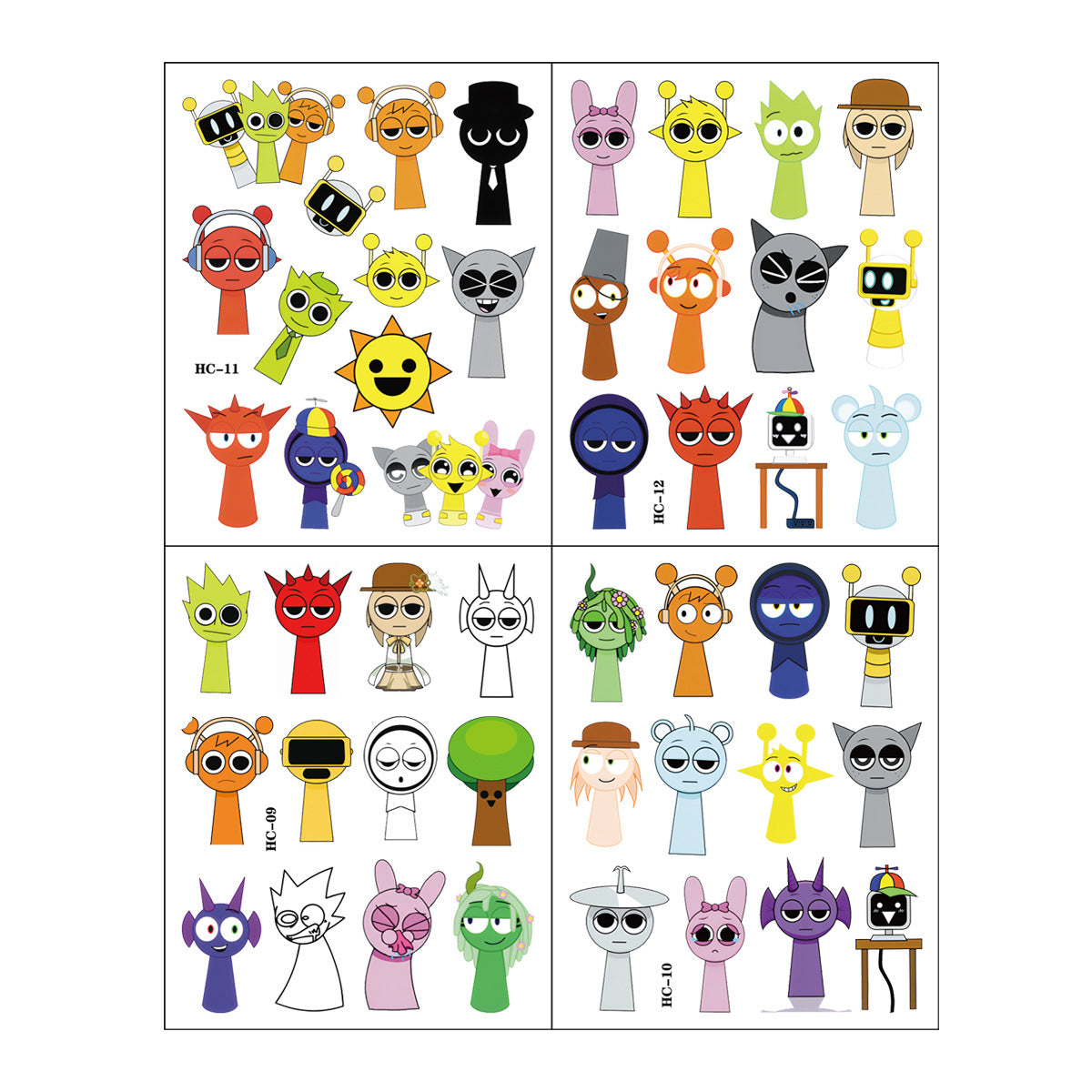 Wholesale Rhythm Box Music Game Tattoo Sticker Cartoon
