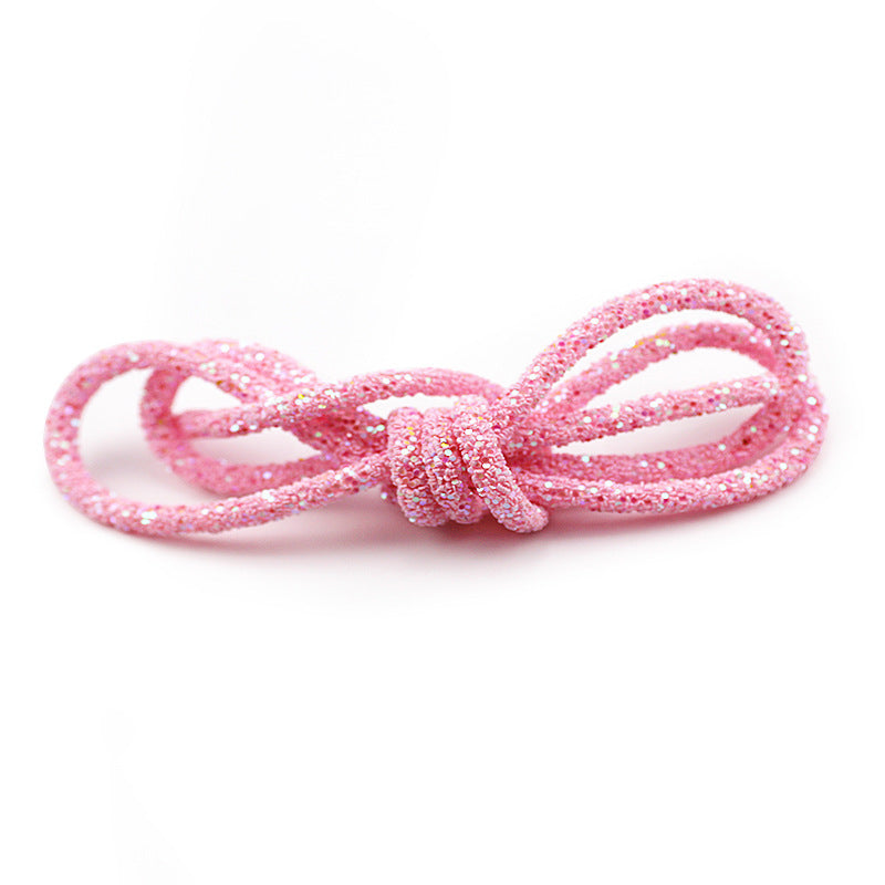 Wholesale  Diy seven-color sequin drill pipe glitter powder rope with rubber hose rainbow shoes and hats drill decorative rope jewelry