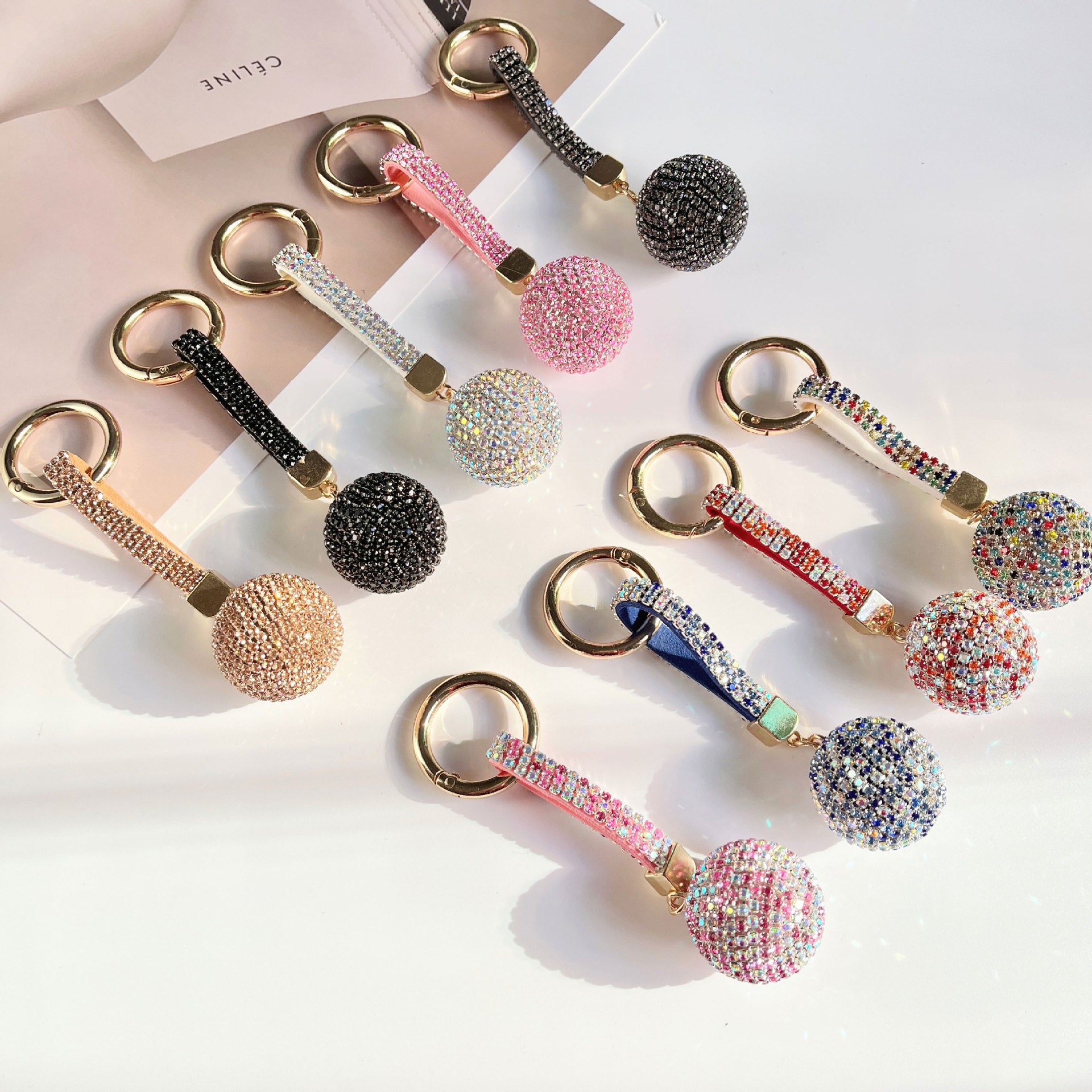 Wholesale Water Diamond Ball Keychains