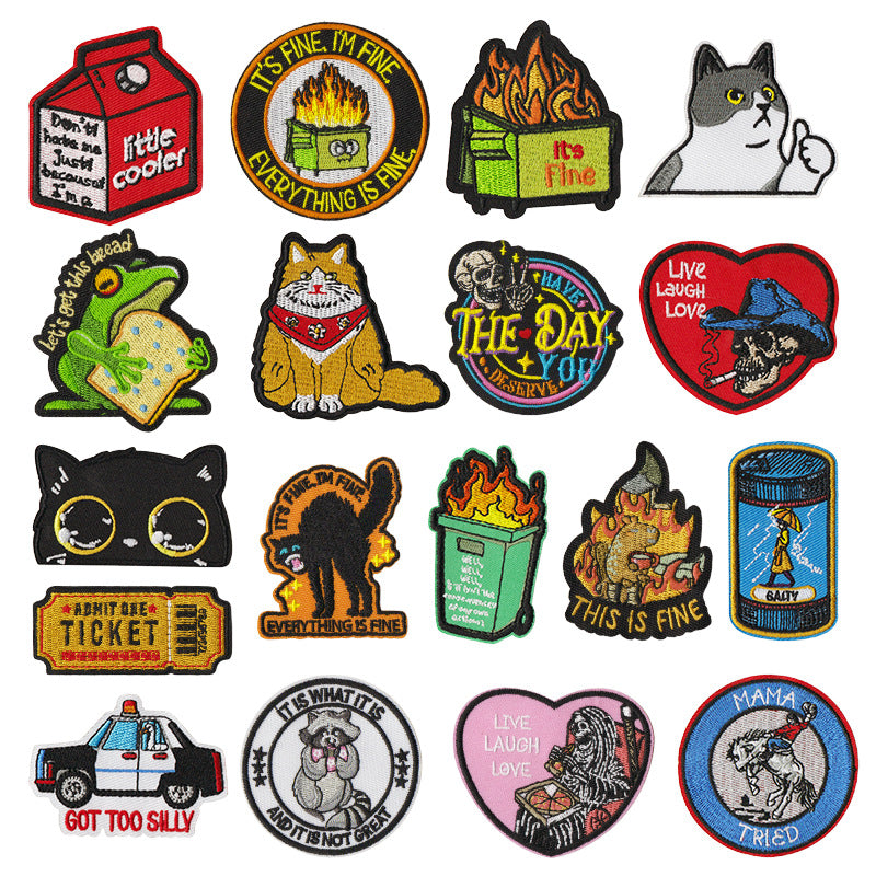 Wholesale Fun Badge Goose Cat Graphic Cloth DIY Patches