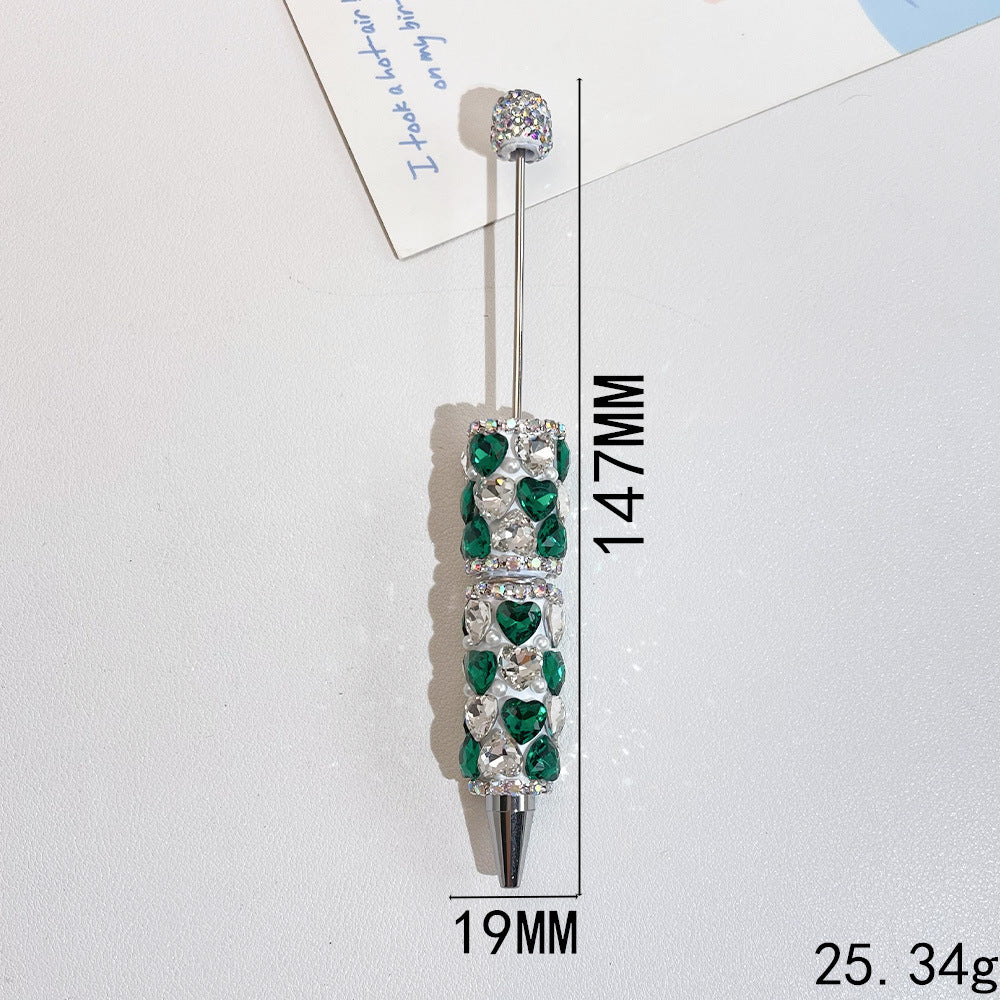 Wholesale 5pcs Heavy Heart Full of Diamond Fancy Beadable Pens