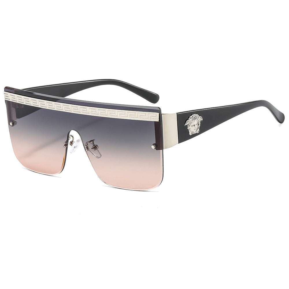 Wholesale Personalized One-Piece Eyebrow-Cut Sunglasses Men' s and Women' s Modern Sunglasses