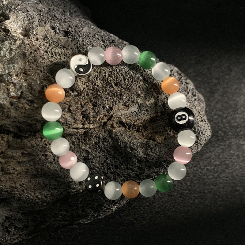 Wholesale Obsidian Cross Billiard Bracelet Beaded Bracelet