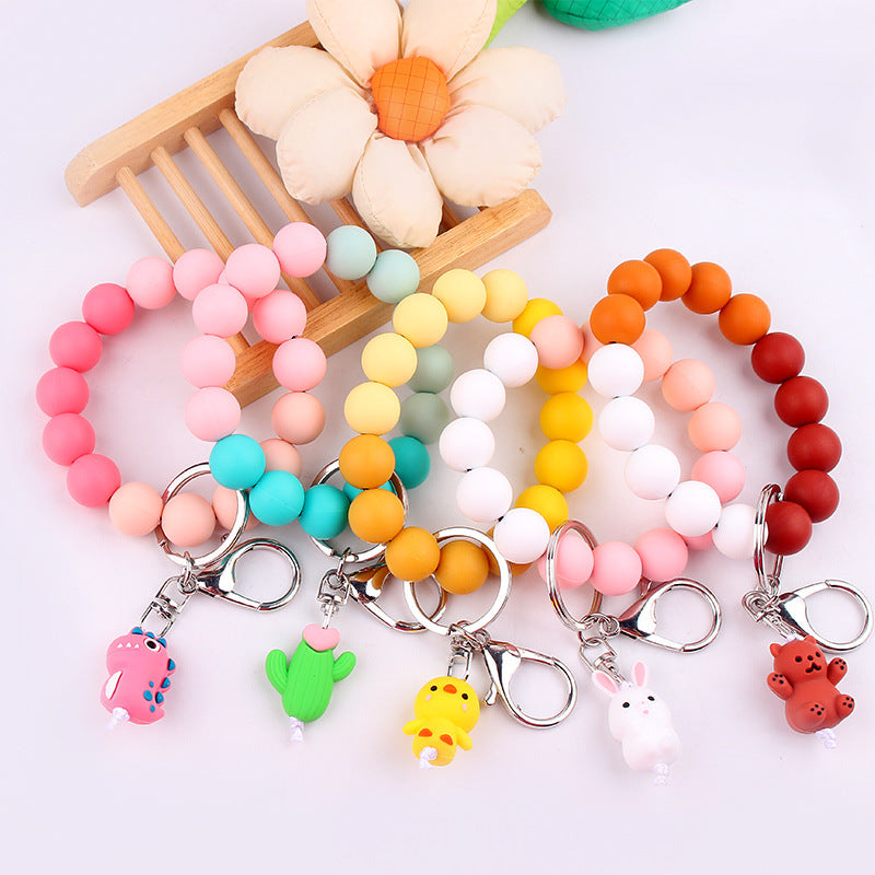 Wholesale 3pcs Cartoon Animal Keychains and Beaded Pendants