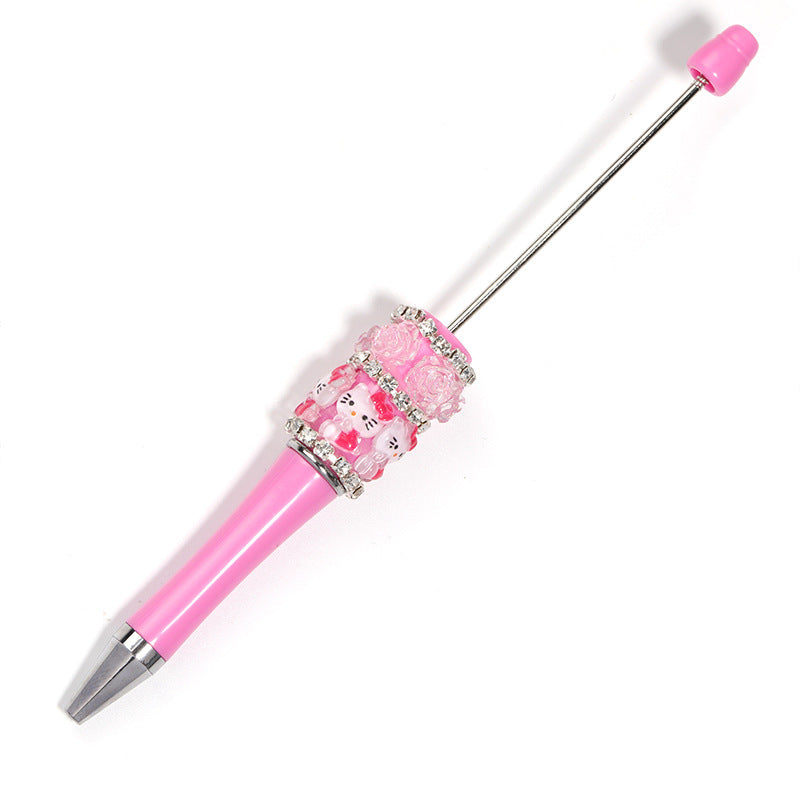 Wholesale Heavy creative resin  cat rose beadable pen rhinestone chain camellia OLY Exclusive