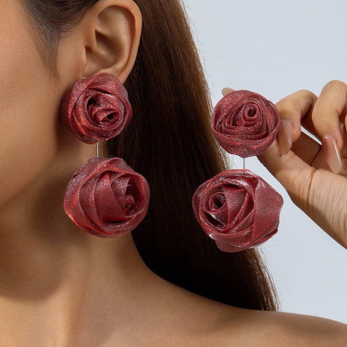 Wholesale Fresh and colorful floral Valentine' s Day earrings