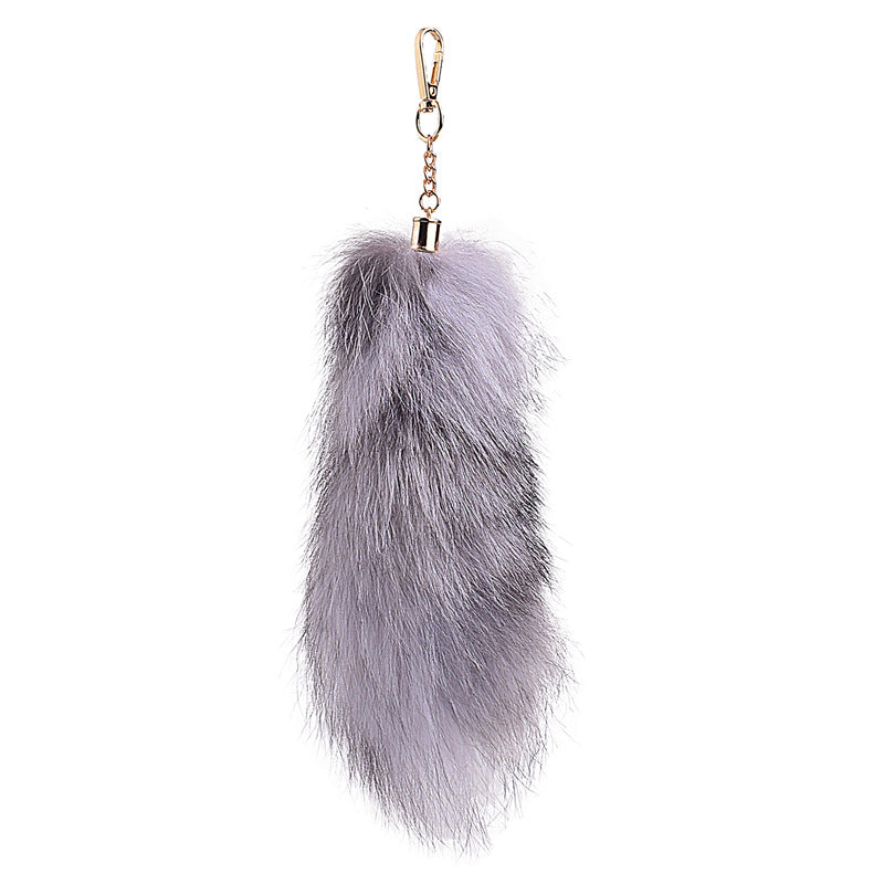 Wholesale of Oversized Fox Hair Pendant Keychains