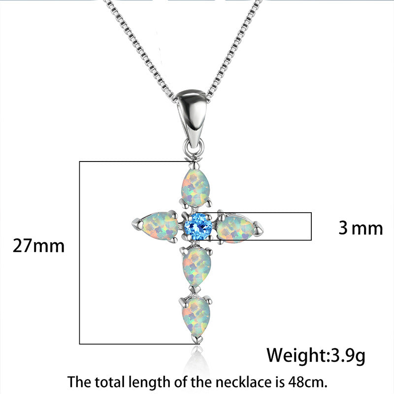 Wholesale Clavicle necklace with diamond cross pendant