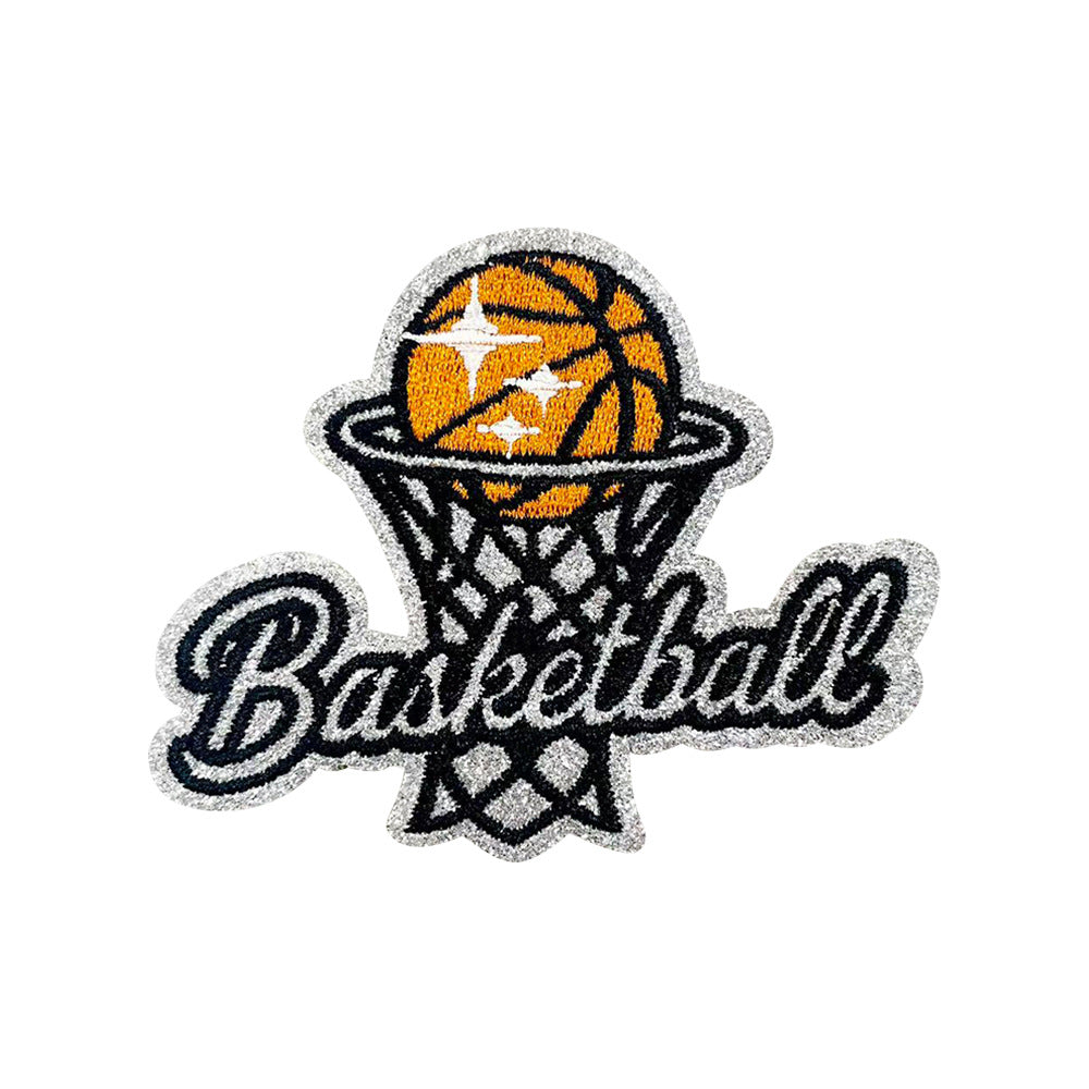 Wholesale Basketball Embroidered Sequin Patch Iron On DIY Fashion Accessory