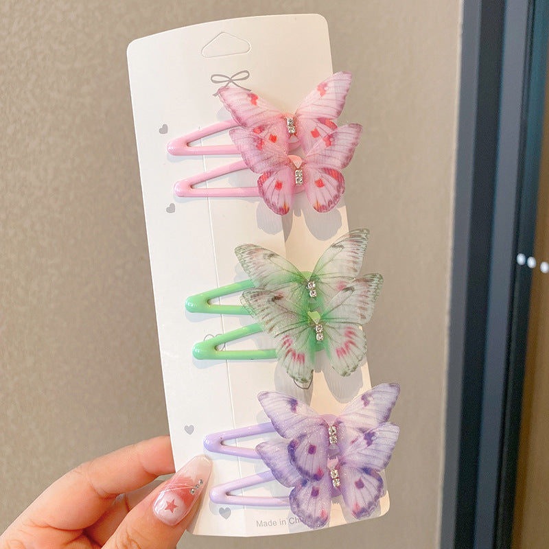 Wholesale 6-pack butterfly hairpins for girls