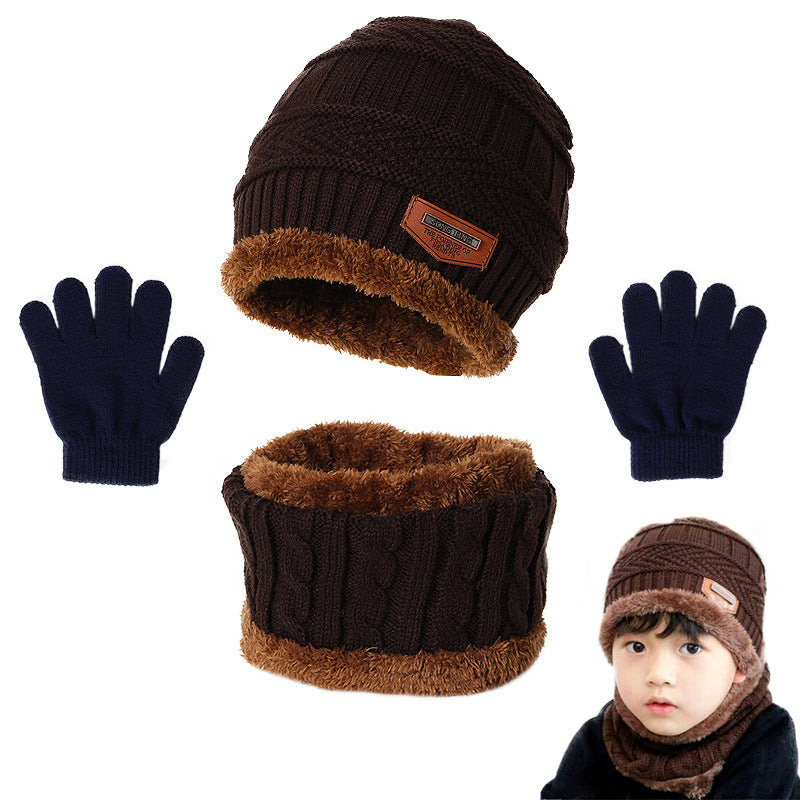 Wholesale Children's Velvet Hat, Scarf and Gloves Set