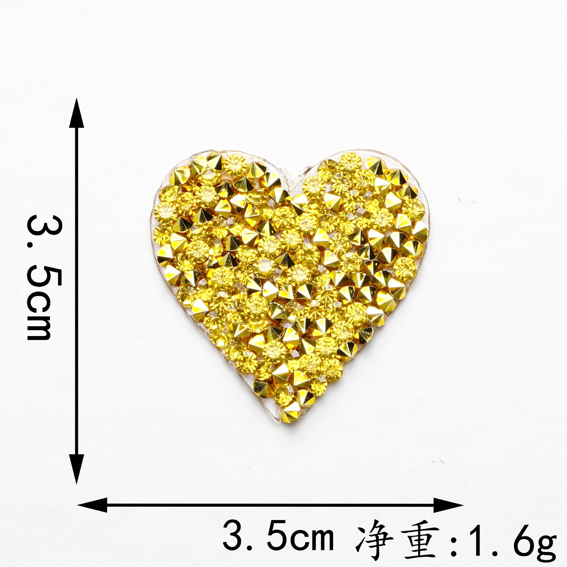 Wholesale 6 color hot melt adhesive heart-shaped rhinestone embroidery DIY Patches