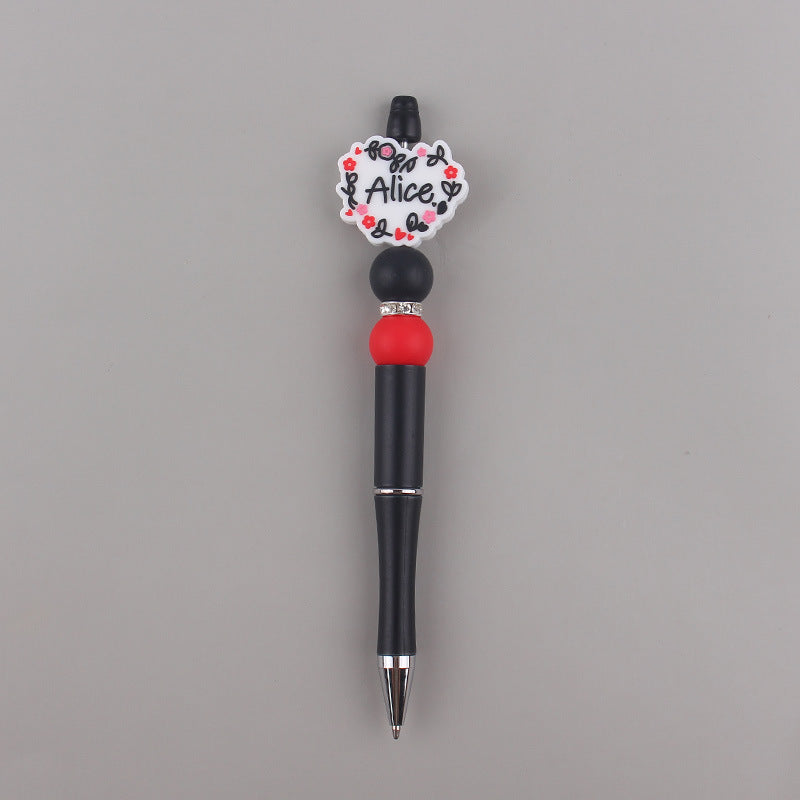Wholesale DIY Beaded Pen Cartoon Animal Silicone Color Plastic Beaded Ballpoint Pen