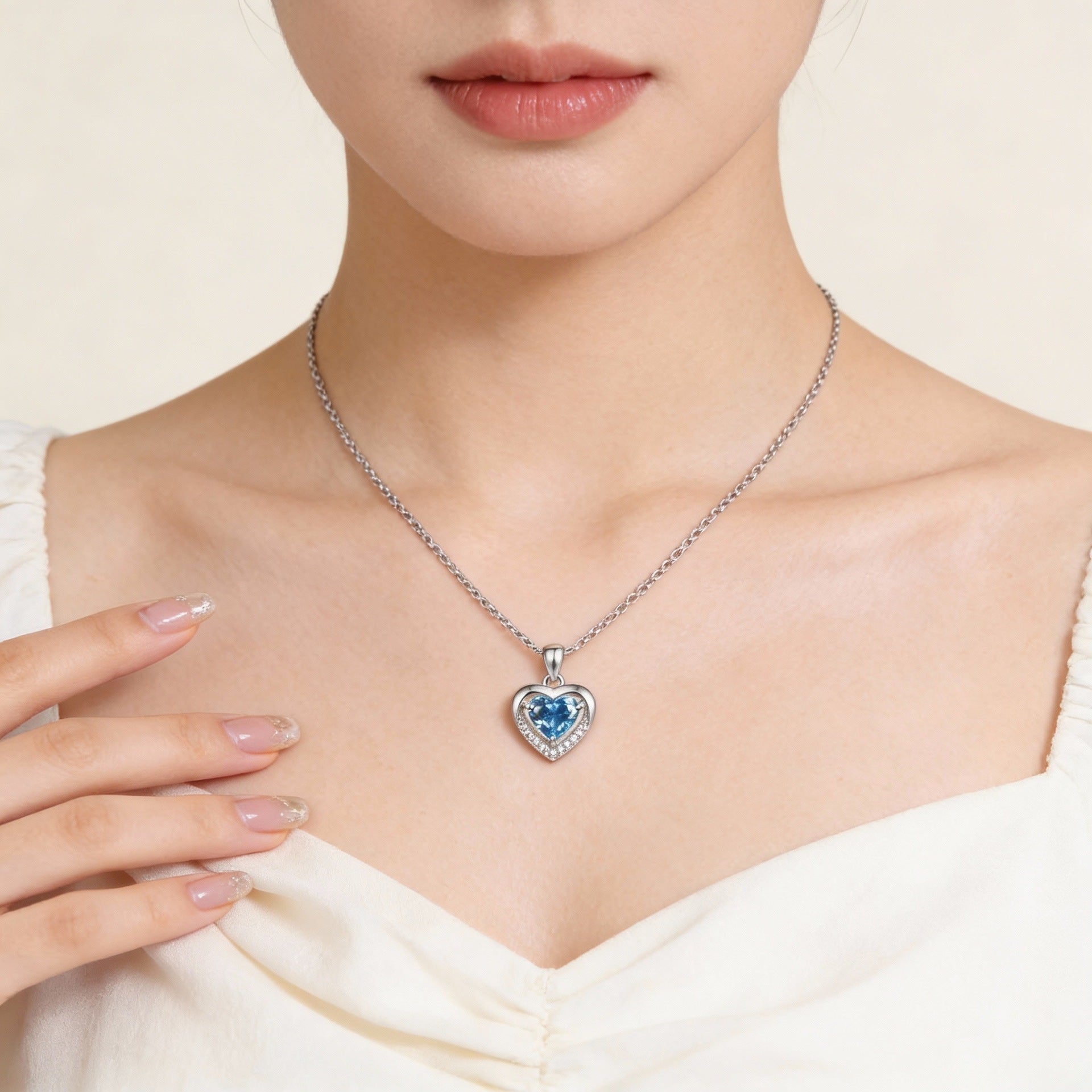 Wholesale Titanium steel necklace for women with micro inlaid full zircon,  light luxury style