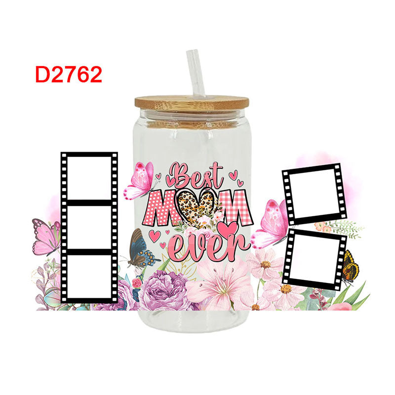 Wholesale Cartoon Family Love Mother' s Day Print 16oz Cup UV DTF Wraps