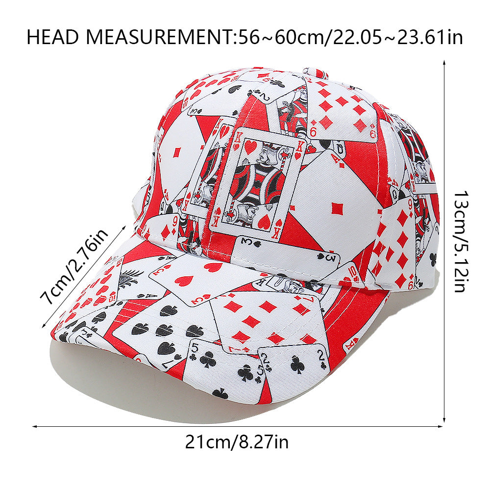 Wholesale New Sunshade and Sunscreen Hip-hop Punk Style Poker Print Baseball Cap