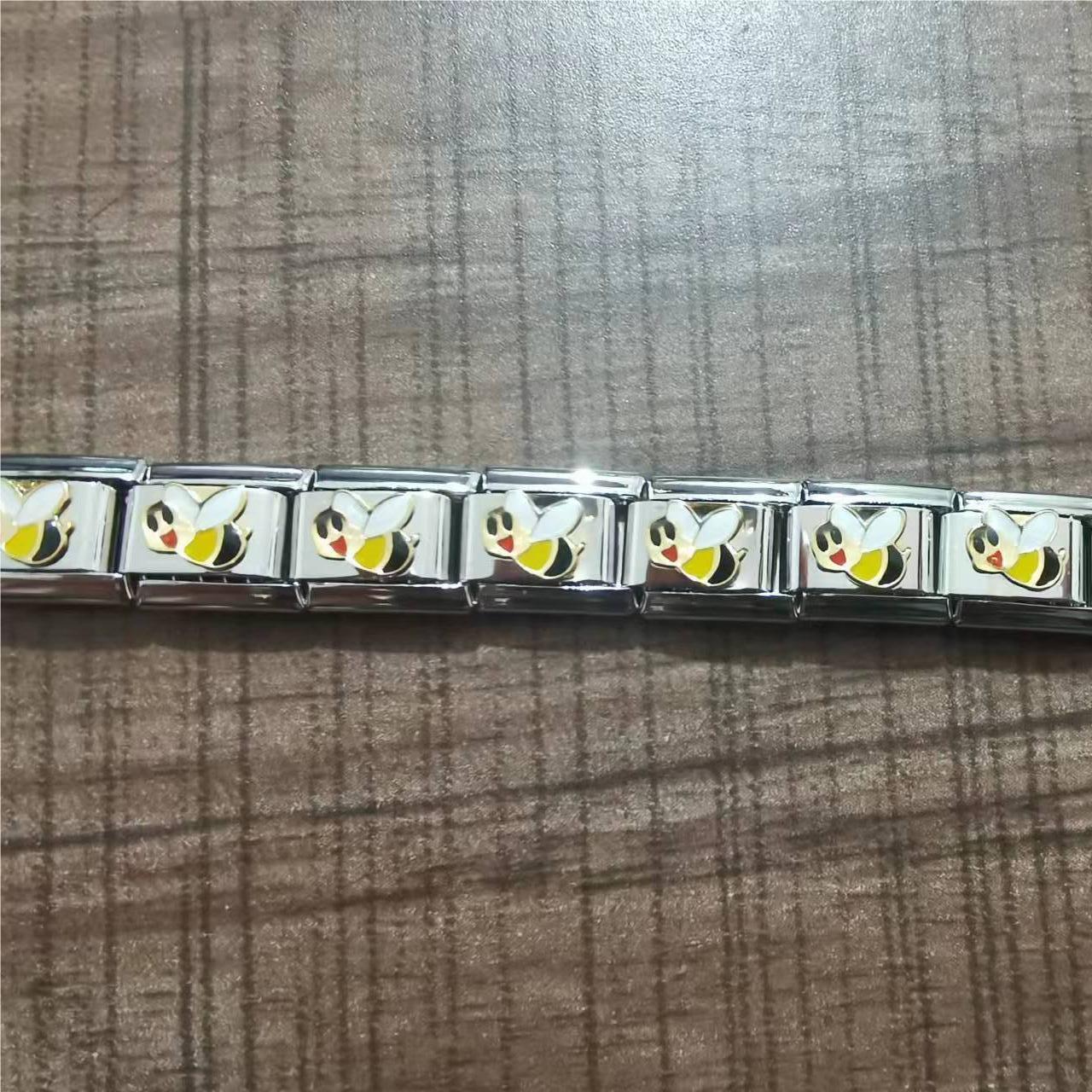 Wholesale Italian Charm Bracelet Crab Butterfly Dragonfly Crown Jewel Stainless Steel Elastic Hand Buckle Accessories Charms