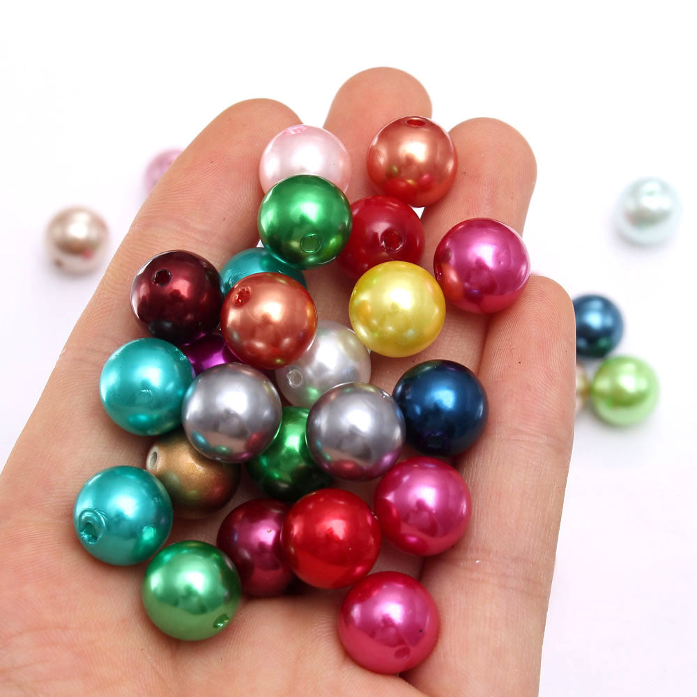 Wholesale Random Color Mixing 6-30MM Metal Acrylic Imitation Pearl Beads