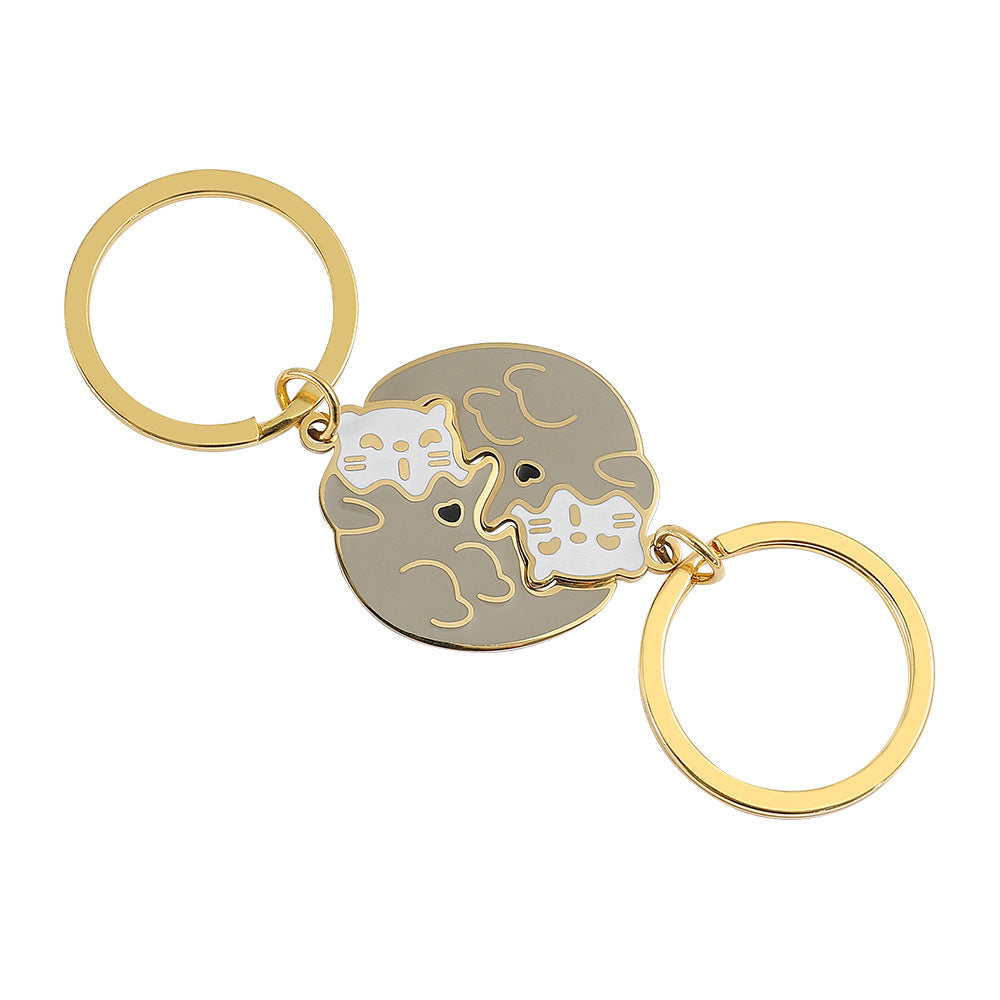 Wholesale Zinc Alloy Cat Puzzle Keychain