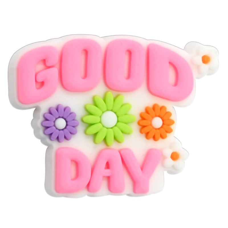 Wholesale Random 10pcs cartoon PVC soft thick patch perforated DIY beads Focal Beads