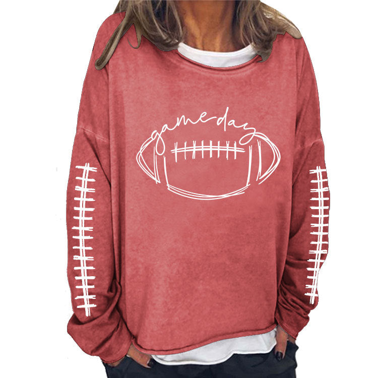 Wholesale Y Rugby Printed Pullover Cotton Women's Sweater
