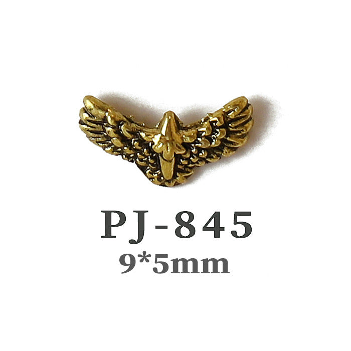 Wholesale  Metal Nail Art Charms Antelope Head Wings Leopard Head Manicure Decorative Accent