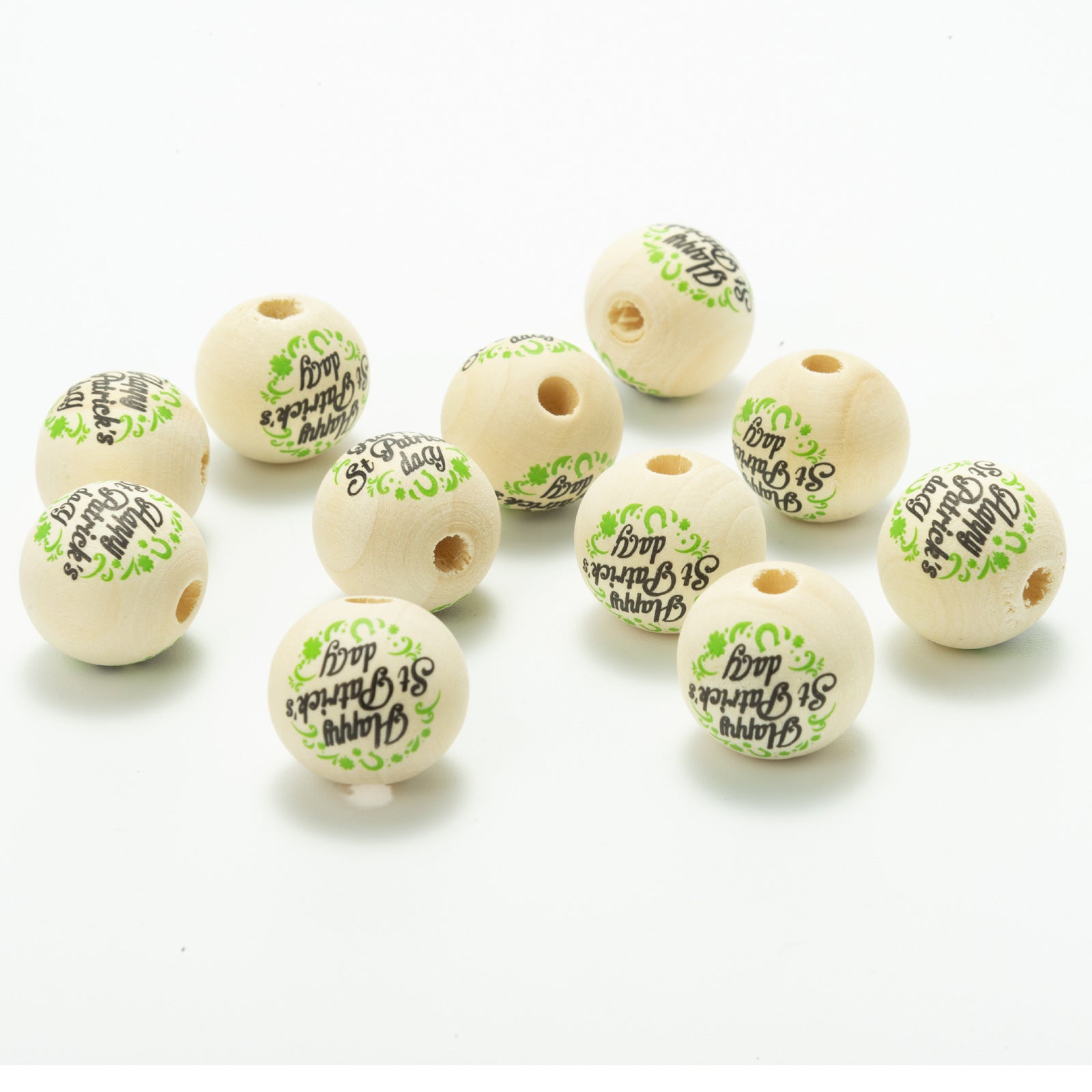Wholesale 10pcs Irish Festival Colorful Wooden Beads
