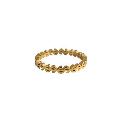 Wholesale Hollow Dollar Sign Titanium Ring
