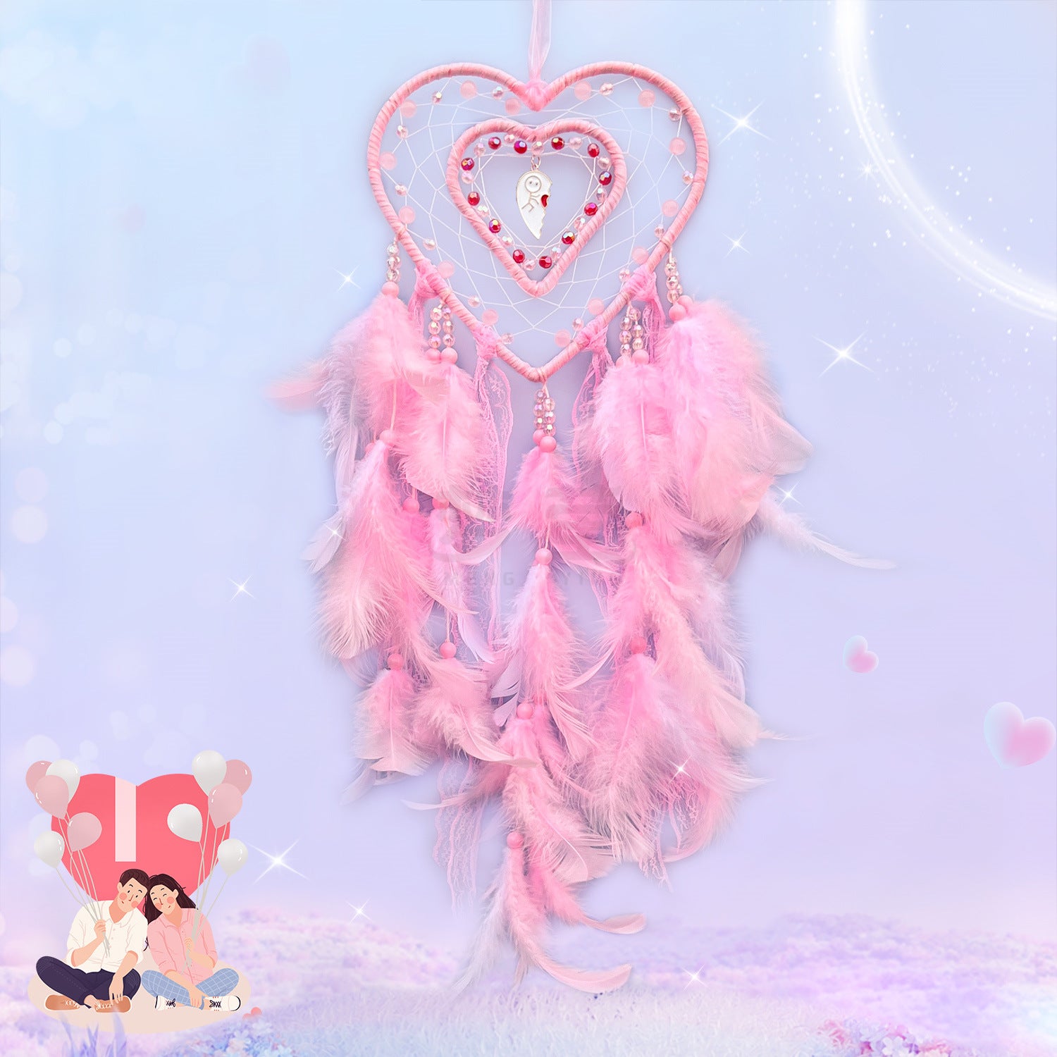 Wholesale Hollow Heart Dream Catcher Decoration Ornaments