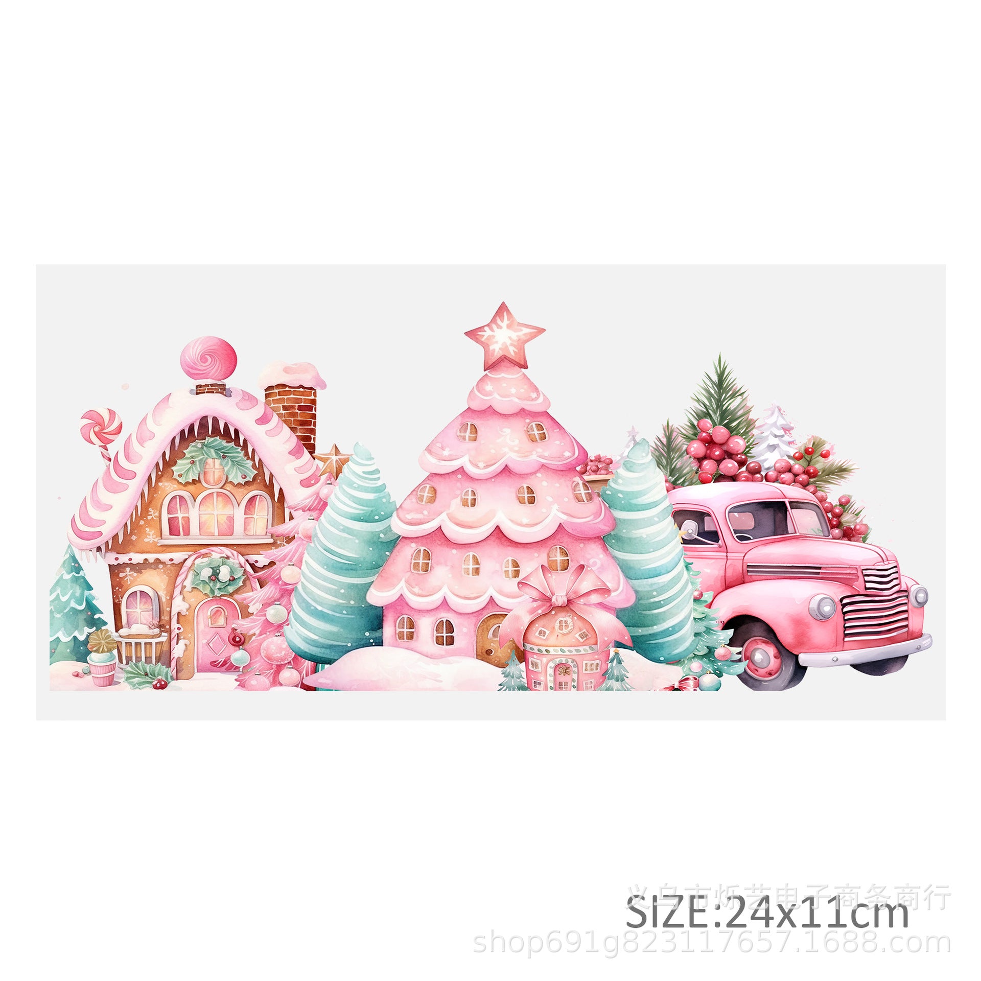 Wholesale Cute Animal Christmas Pink 16oz Cup UV DTF Wraps