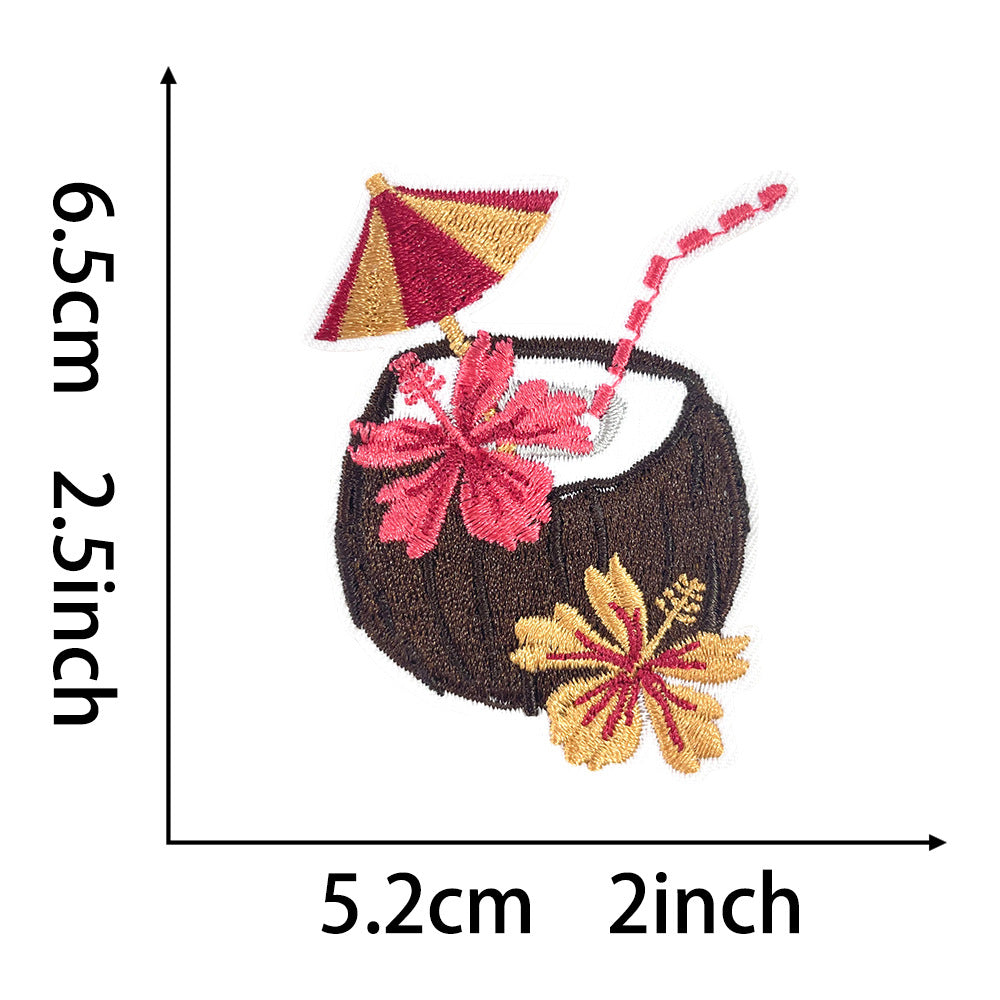 Wholesale Summer Beach Outdoor Seahorse Planet Surfboard Embroidery DIY Patches