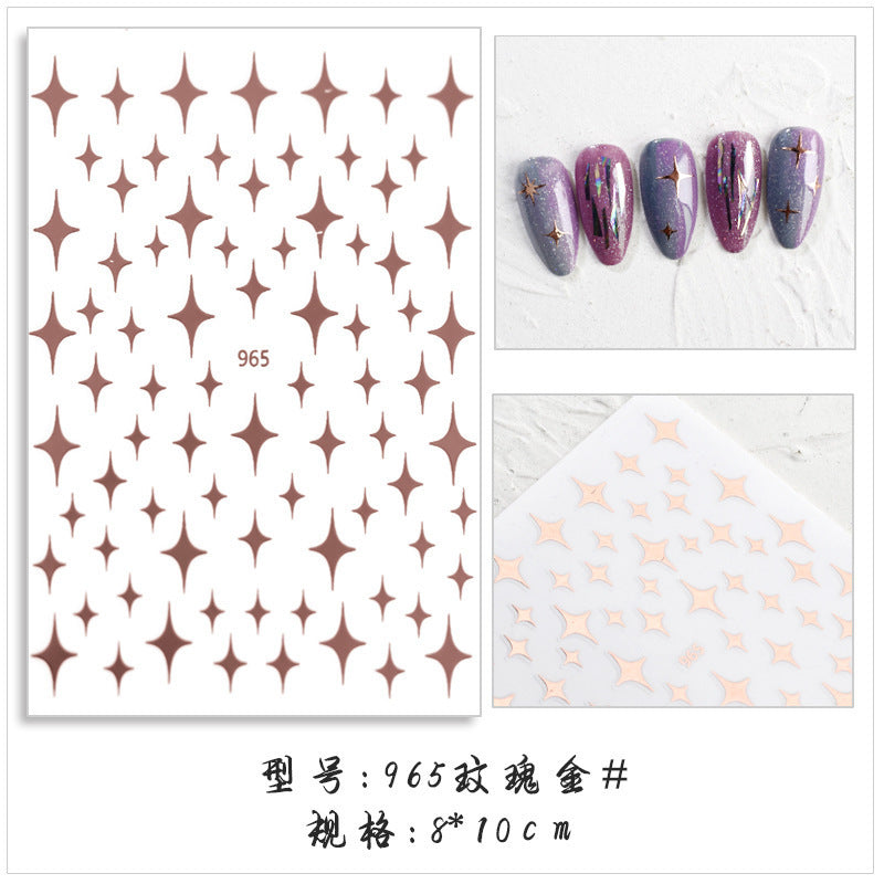 Wholesale Net red with star meteor nail stickers 3D adhesive stickers
