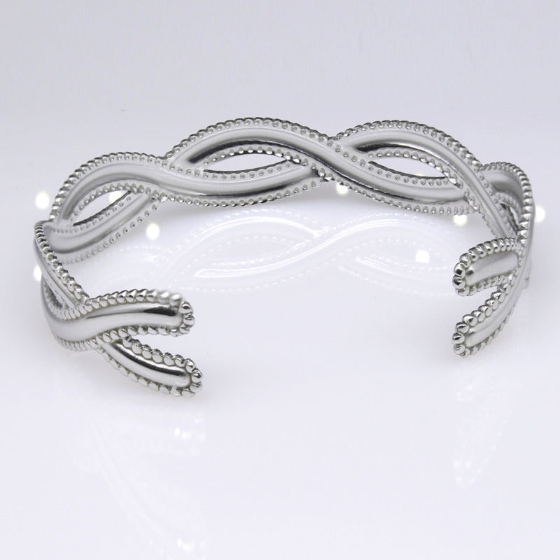 Pulsera de acero de acero inoxidable de acero inoxidable de forma C de forma C de forma cruzada