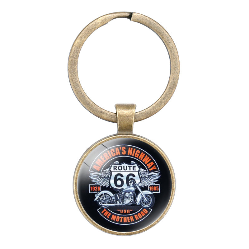 Wholesale of New Highway Flying Road Retro Alloy Keychains