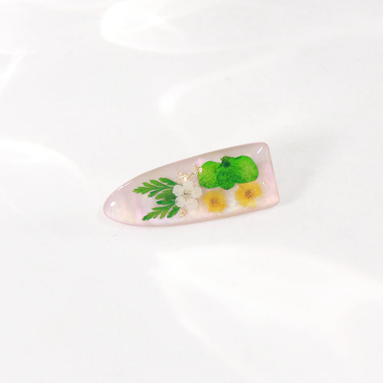 Wholesale 6pcs Pearlescent Real Flower Hairpins