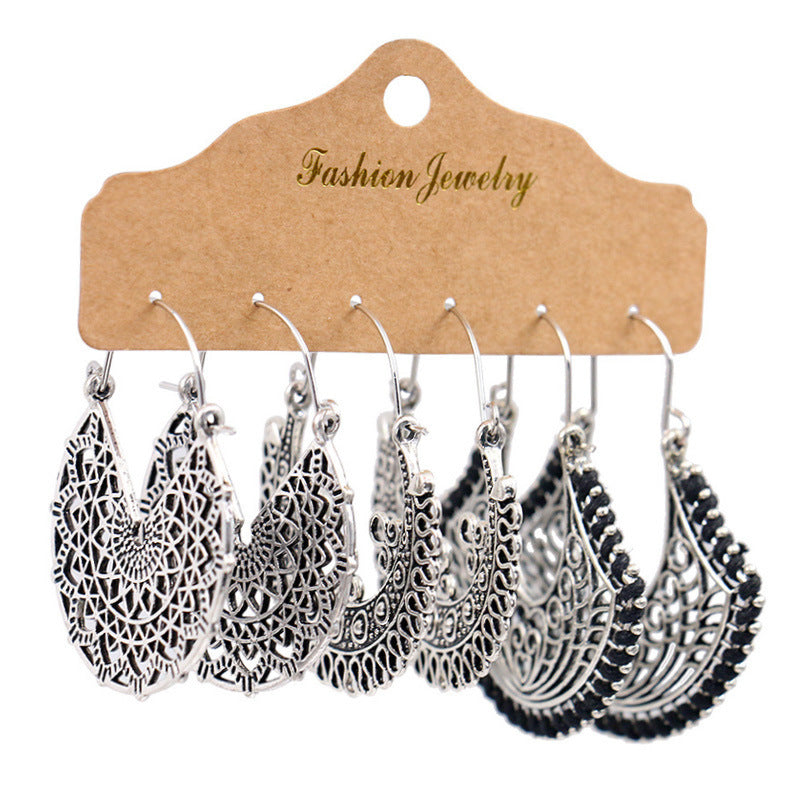 Wholesale Snowflake Tassel Love Wings Hollow Vintage Earrings