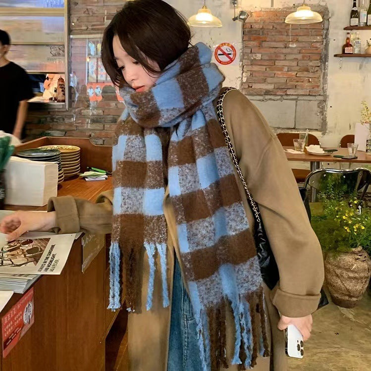 Wholesale Plaid Long Acrylic Imitation Cashmere Scarf