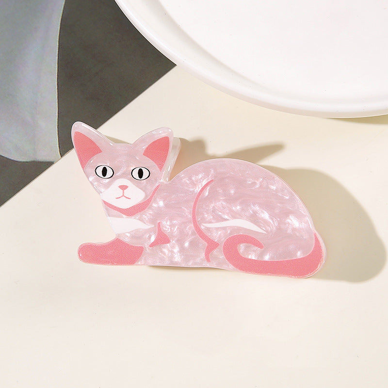 Wholesale Cute Kitten Acrylic Hair Claw Clip Stylish Cat Half Hairpin For Everyday Fashion Accessory And Gift