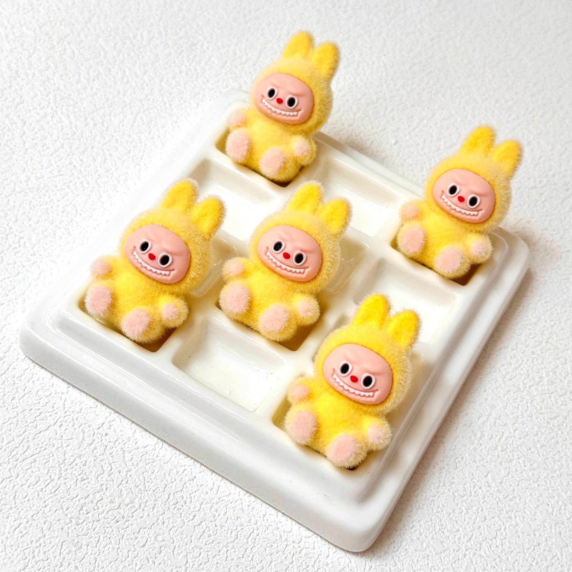 Wholesale 10pcs Cartoon flocking sitting beads OLY Exclusive